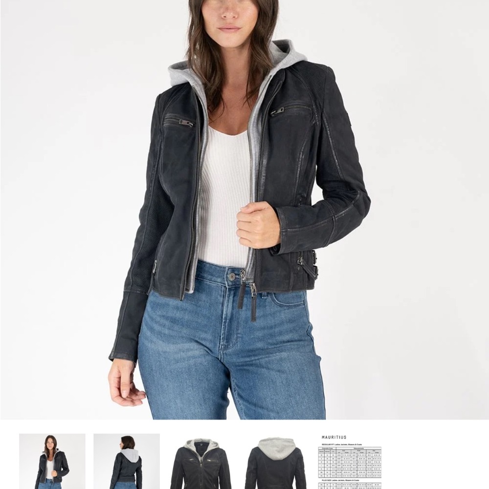 Mauritius Lisa RF Leather Jacket, Indigo